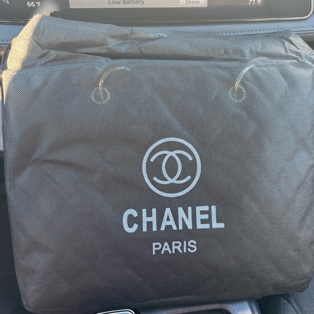 CHANEL Black and White Logo Bag